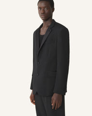 Veste Col Officier En Laine Black | Lanvin Men