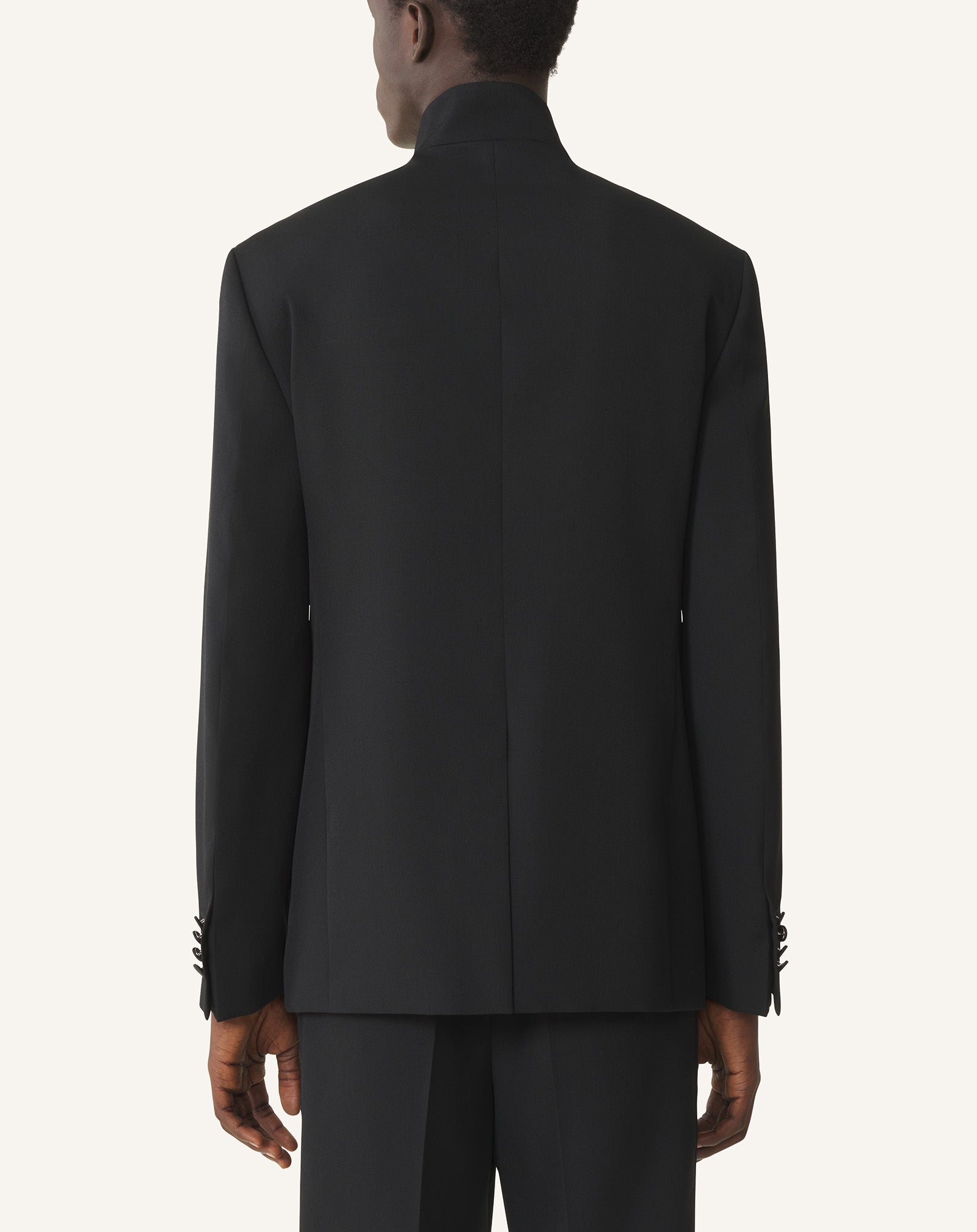 Veste Col Officier En Laine Black | Lanvin Men