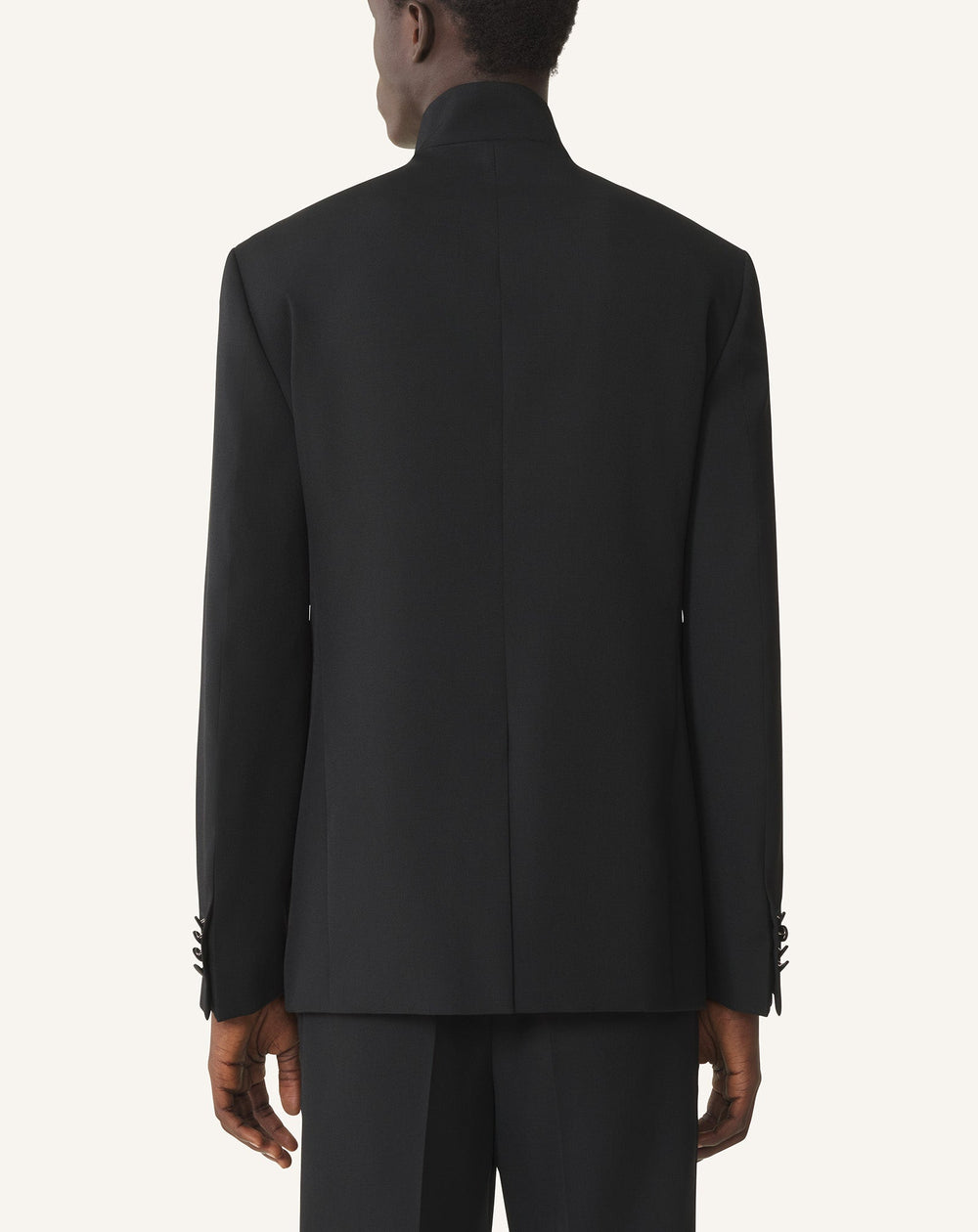 Veste Col Officier En Laine Black | Lanvin Men