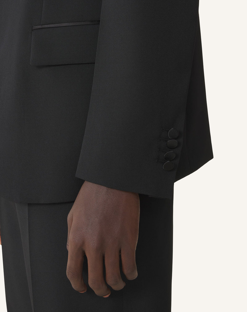 Veste Col Officier En Laine Black | Lanvin Men