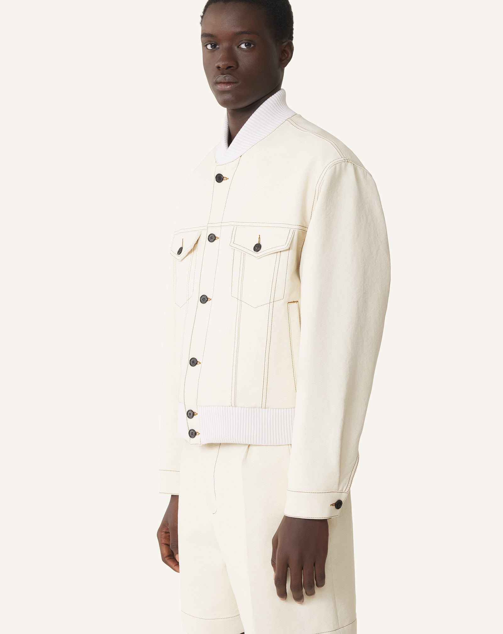 Veste Teddy En Denim White | Lanvin Men