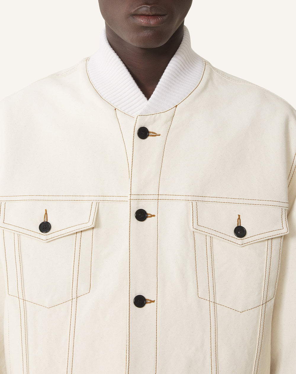 Veste Teddy En Denim White | Lanvin Men