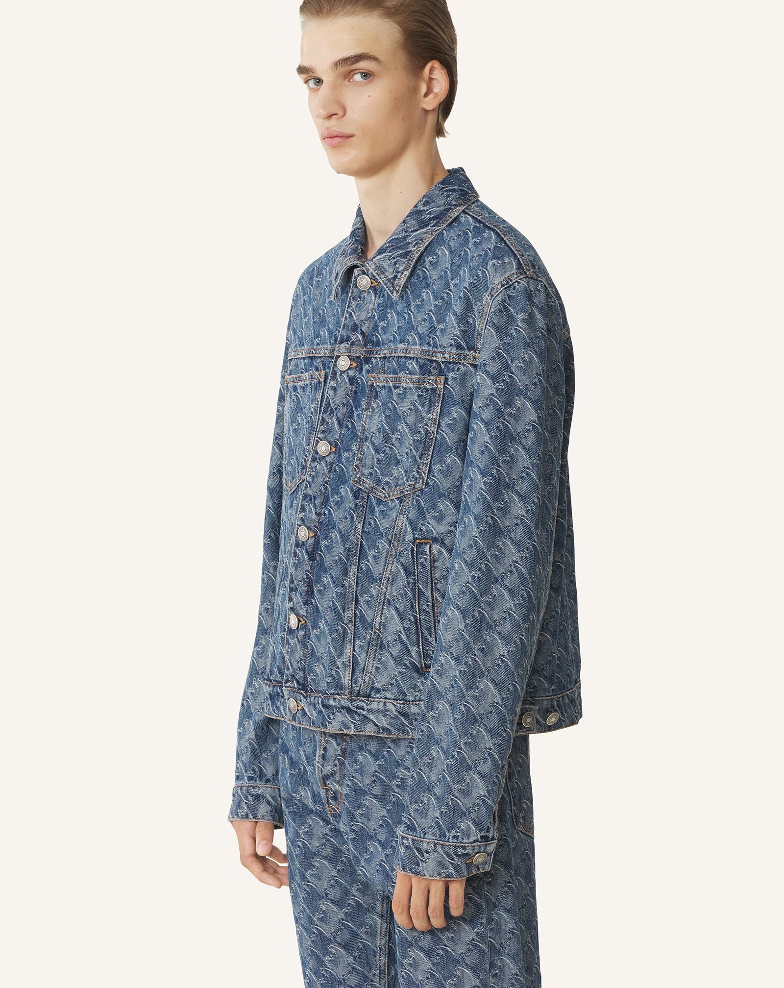Veste En Denim Jacquard Lunar Year Blue | Lanvin Men