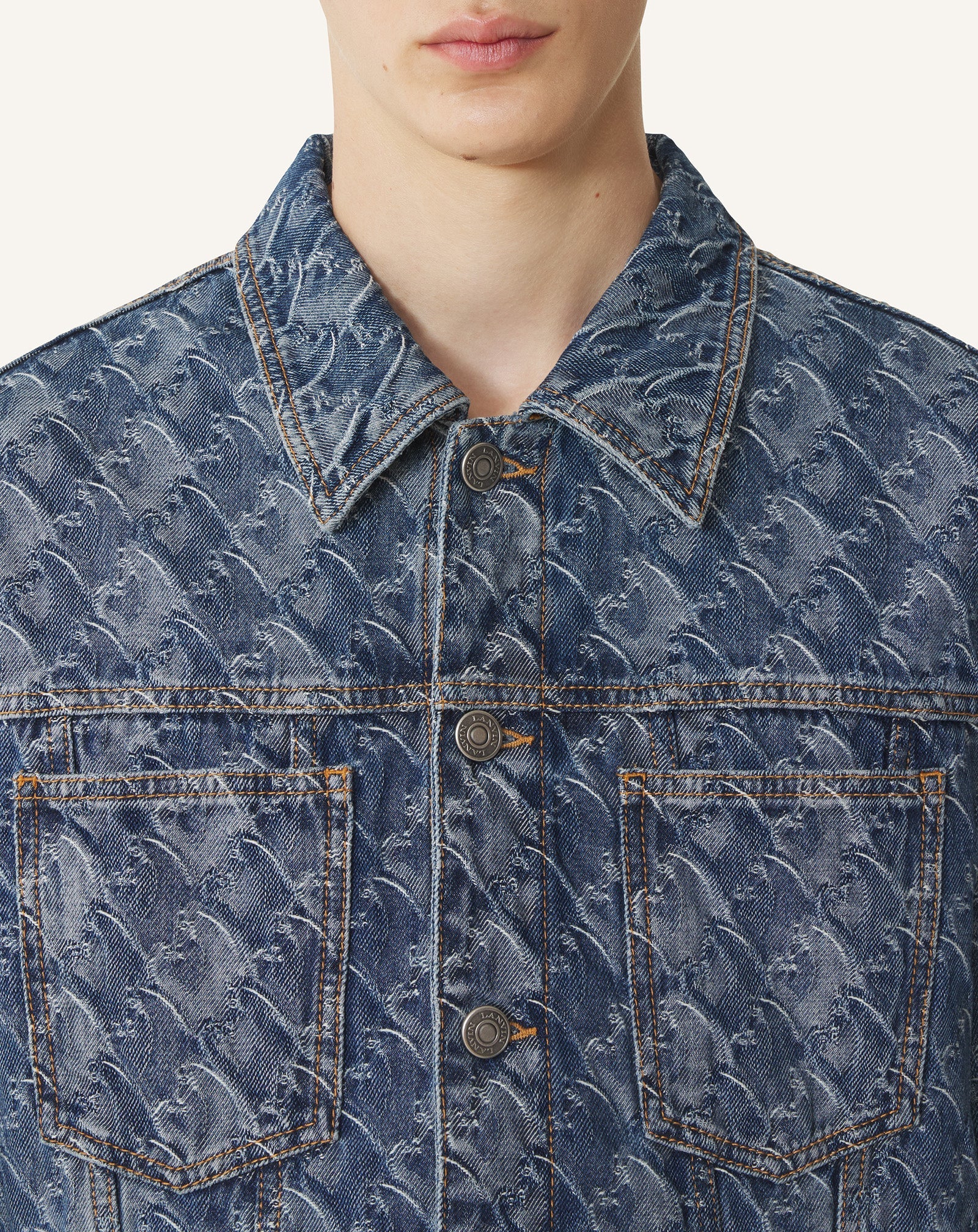 Veste En Denim Jacquard Lunar Year Blue | Lanvin Men