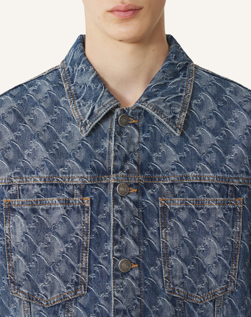 Veste En Denim Jacquard Lunar Year Blue | Lanvin Men