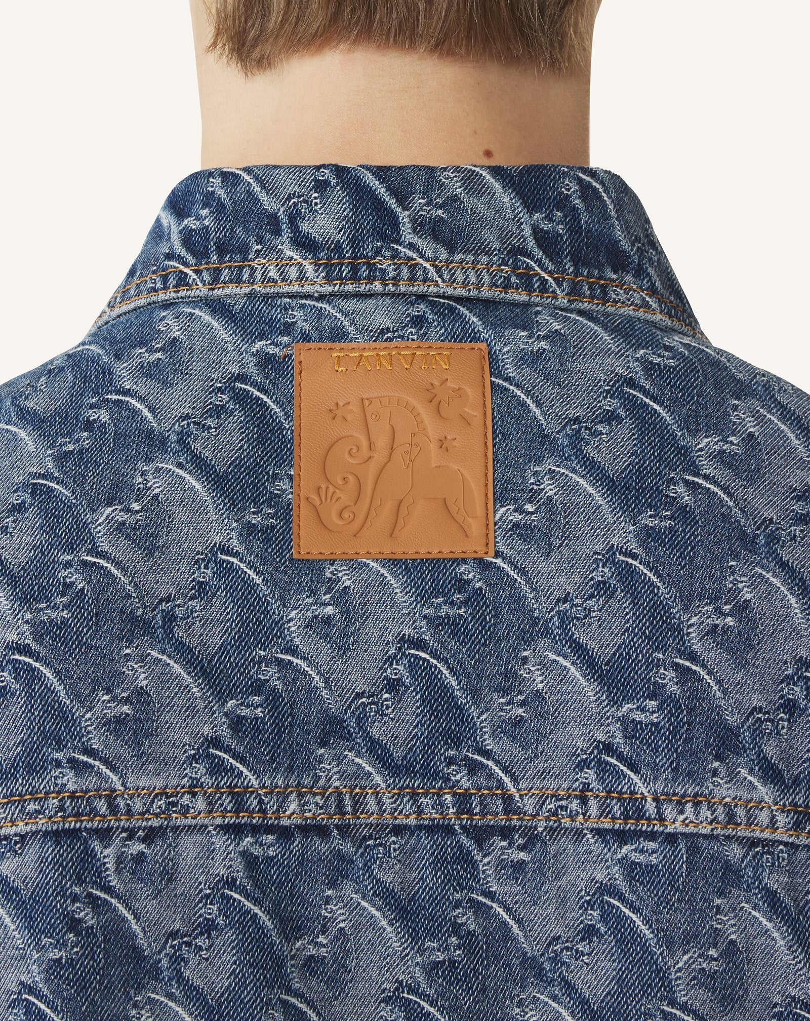 Veste En Denim Jacquard Lunar Year Blue | Lanvin Men
