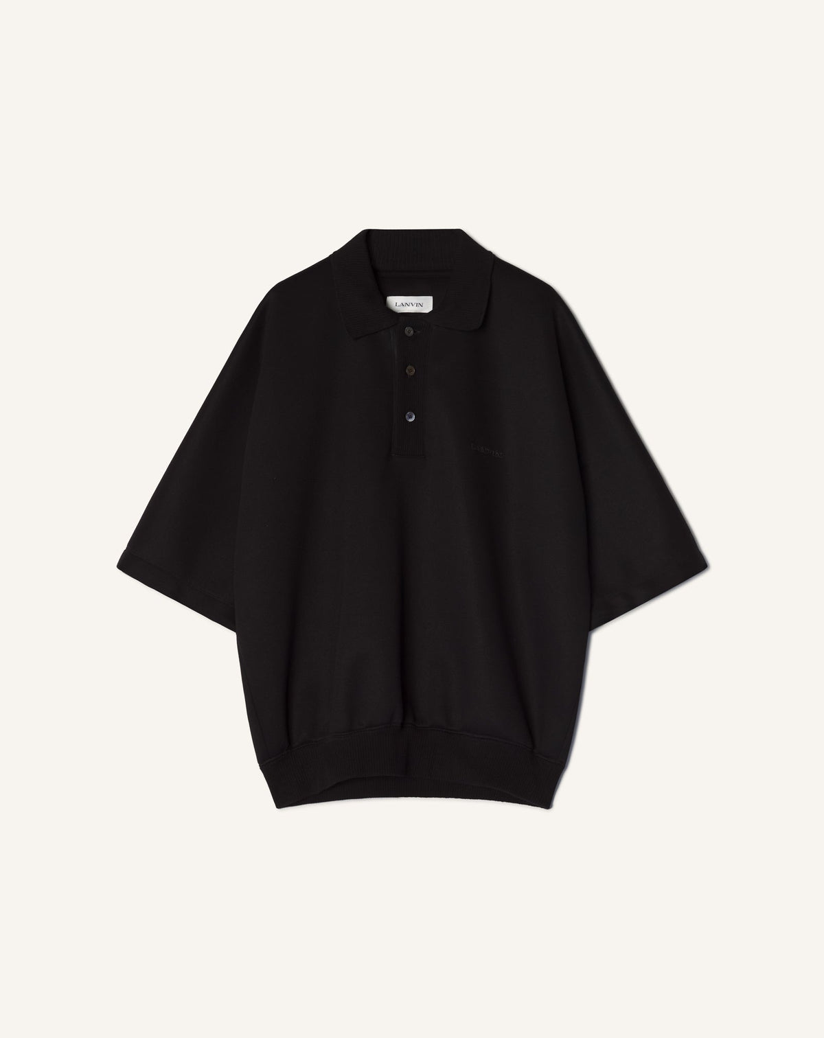 Polo Ample En Jersey Double Face Black | Lanvin Men