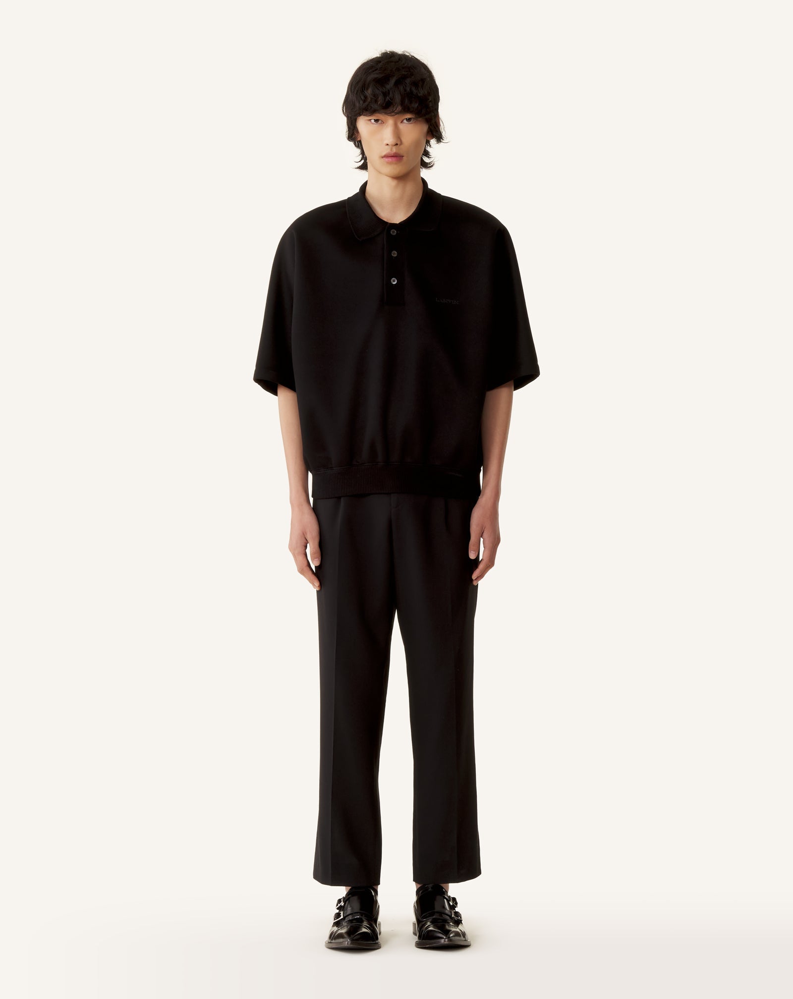 Polo Ample En Jersey Double Face Black | Lanvin Men