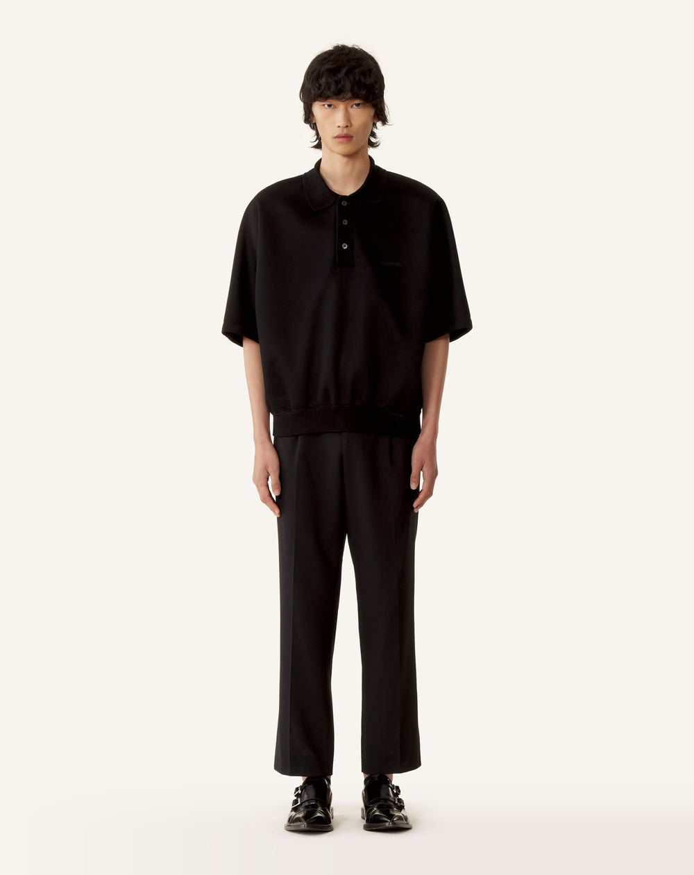 Polo Ample En Jersey Double Face Black | Lanvin Men