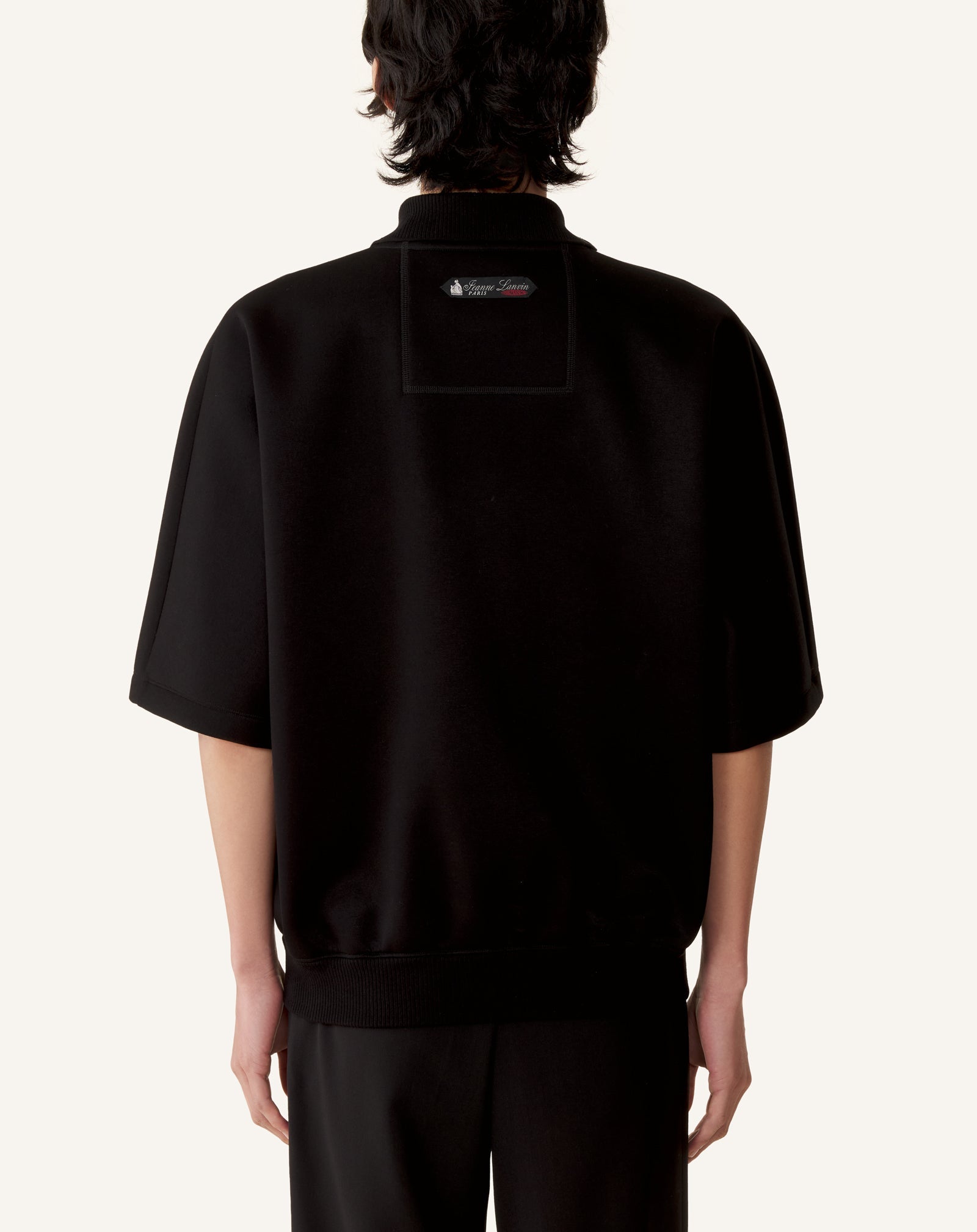 Polo Ample En Jersey Double Face Black | Lanvin Men