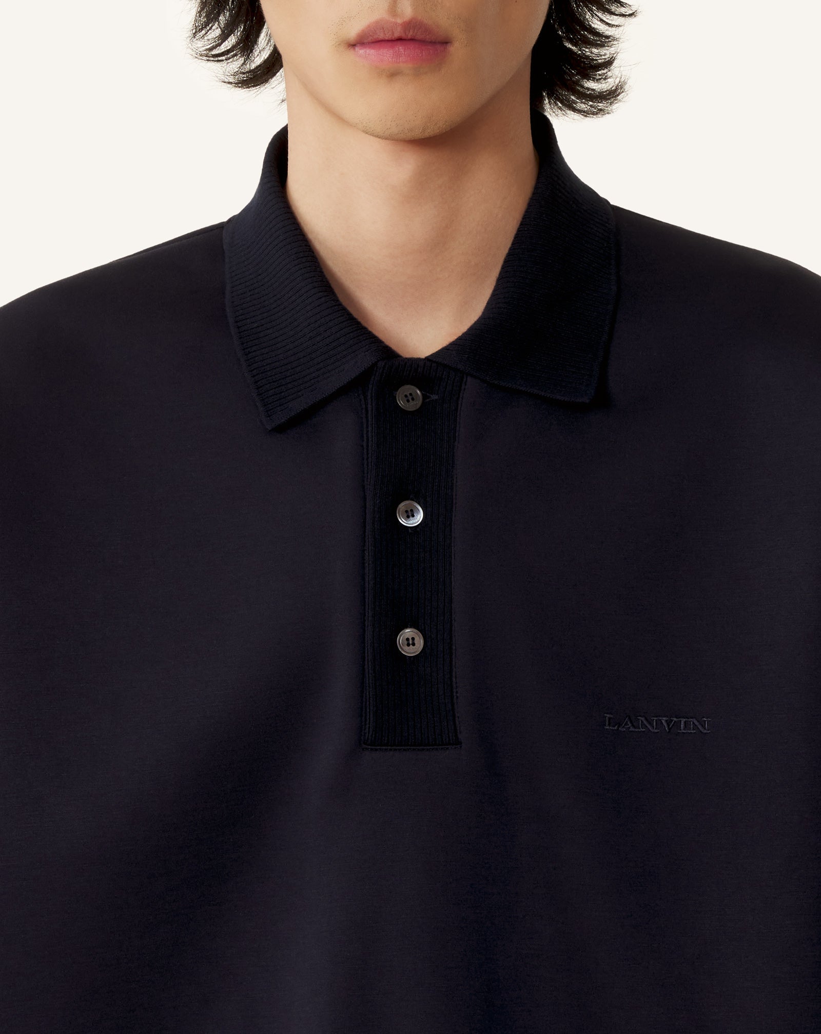 Polo Ample En Jersey Double Face Blue | Lanvin Men