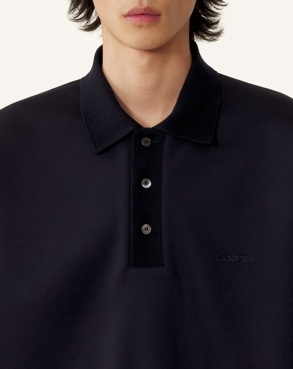 Polo Ample En Jersey Double Face Blue | Lanvin Men