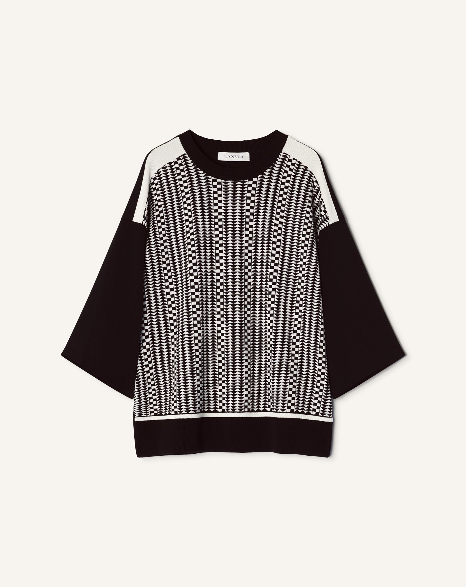 T-shirt Ample En Jacquard De Soie Et Coton Grey | Lanvin Men