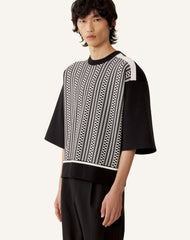 T-shirt Ample En Jacquard De Soie Et Coton Grey | Lanvin Men