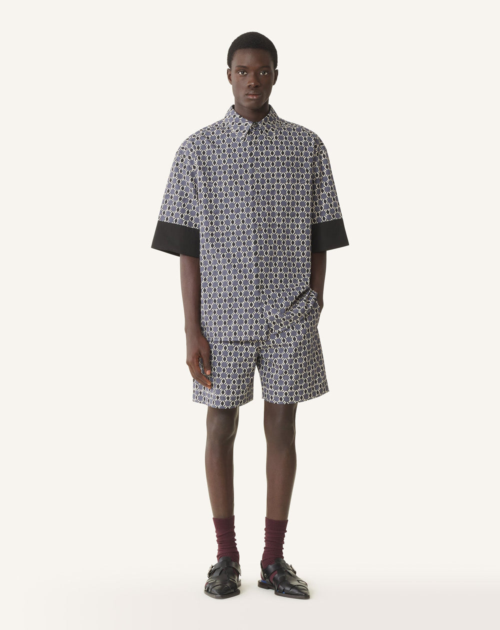 Chemise Ample En Coton Imprimé | Lanvin Men