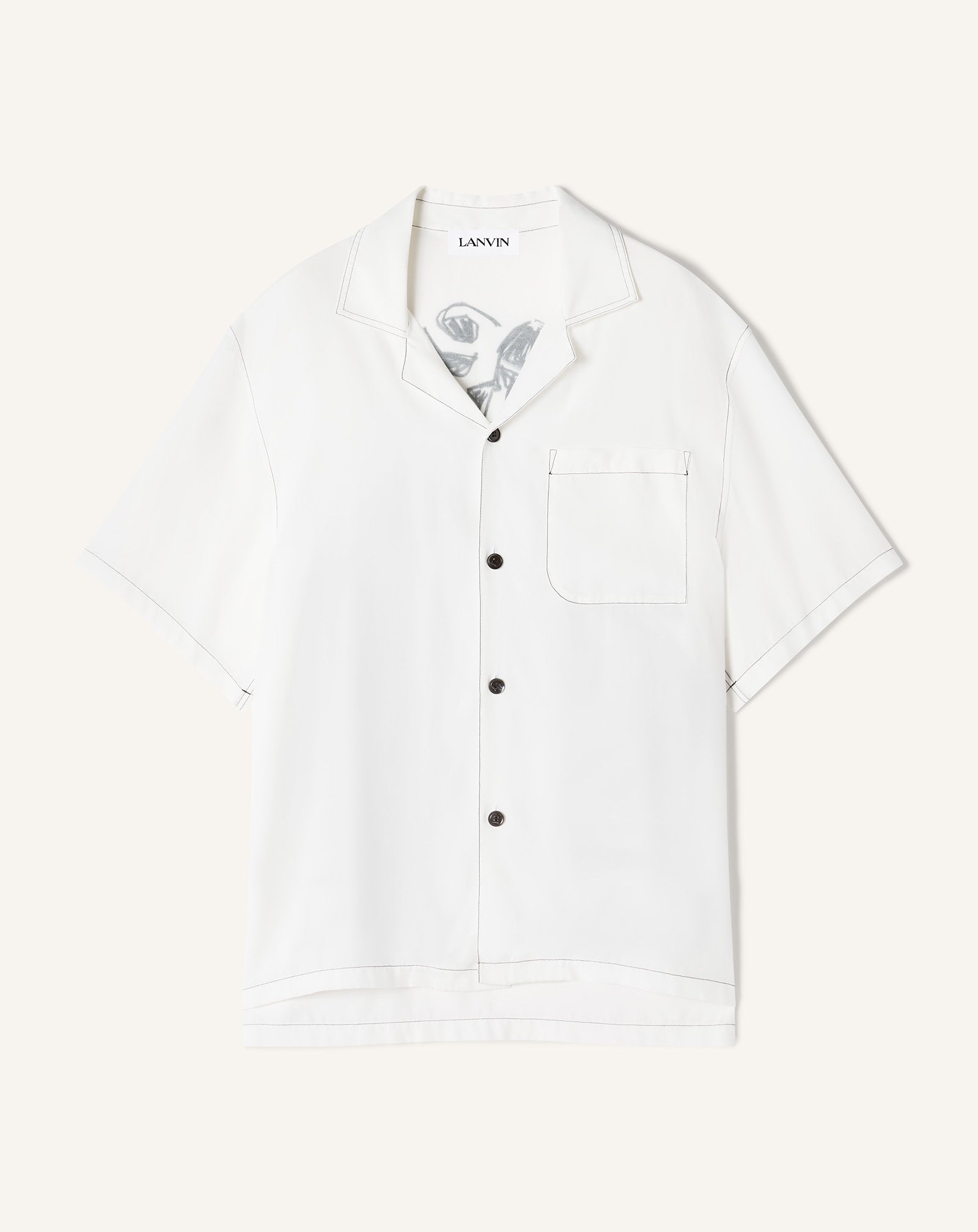 Chemise Dos Imprimé La Mère Et L'enfant White | Lanvin Men