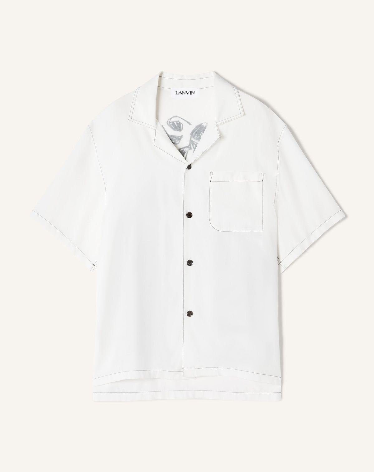 Chemise Dos Imprimé La Mère Et L'enfant White | Lanvin Men
