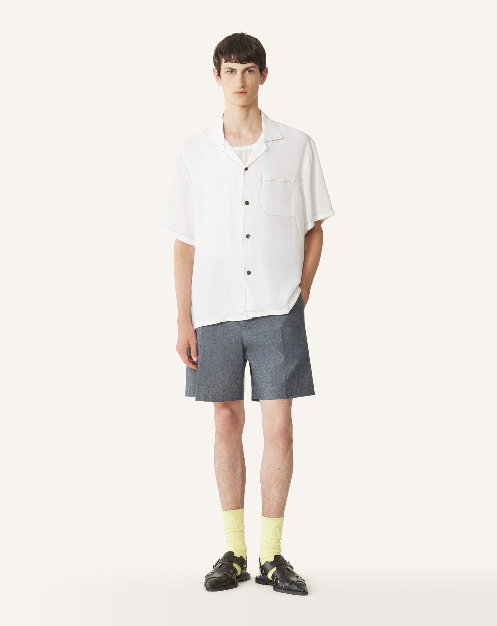Chemise Dos Imprimé La Mère Et L'enfant White | Lanvin Men