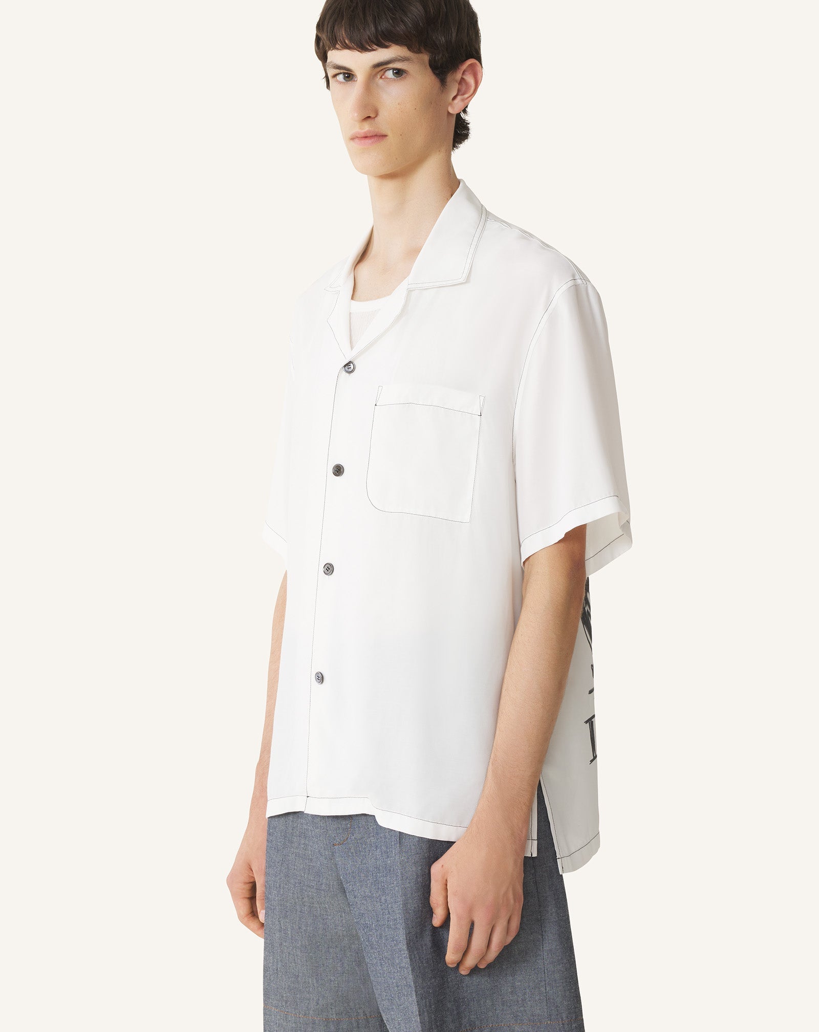 Chemise Dos Imprimé La Mère Et L'enfant White | Lanvin Men