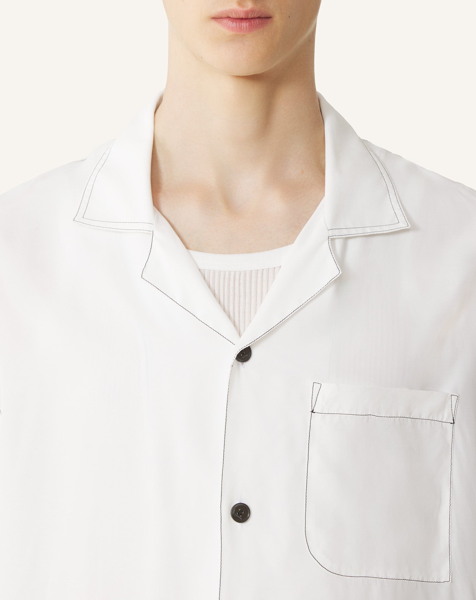 Chemise Dos Imprimé La Mère Et L'enfant White | Lanvin Men