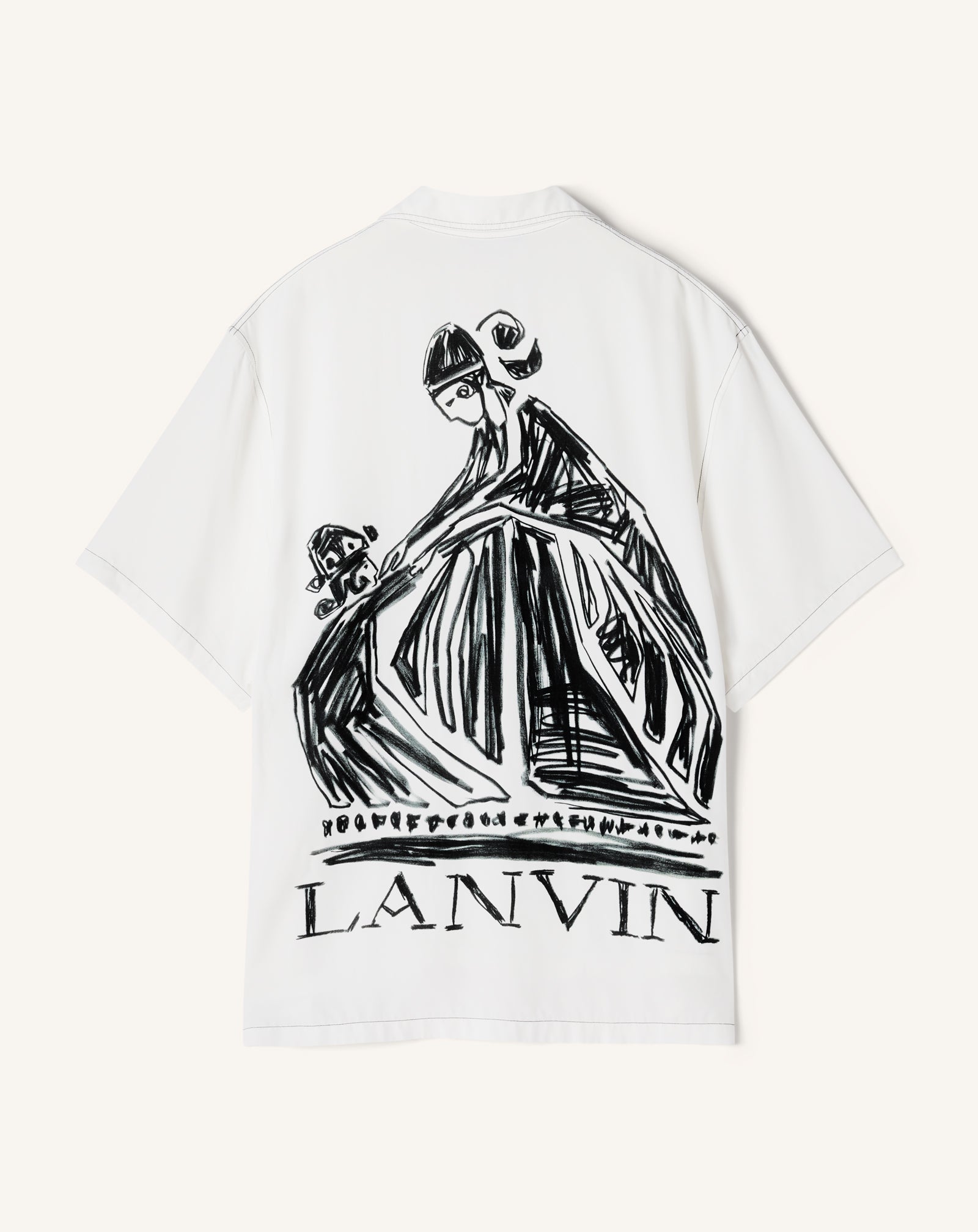 Chemise Dos Imprimé La Mère Et L'enfant White | Lanvin Men