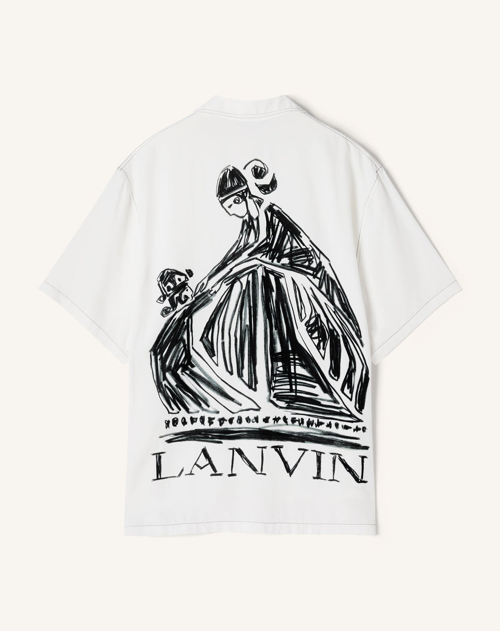 Chemise Dos Imprimé La Mère Et L'enfant White | Lanvin Men