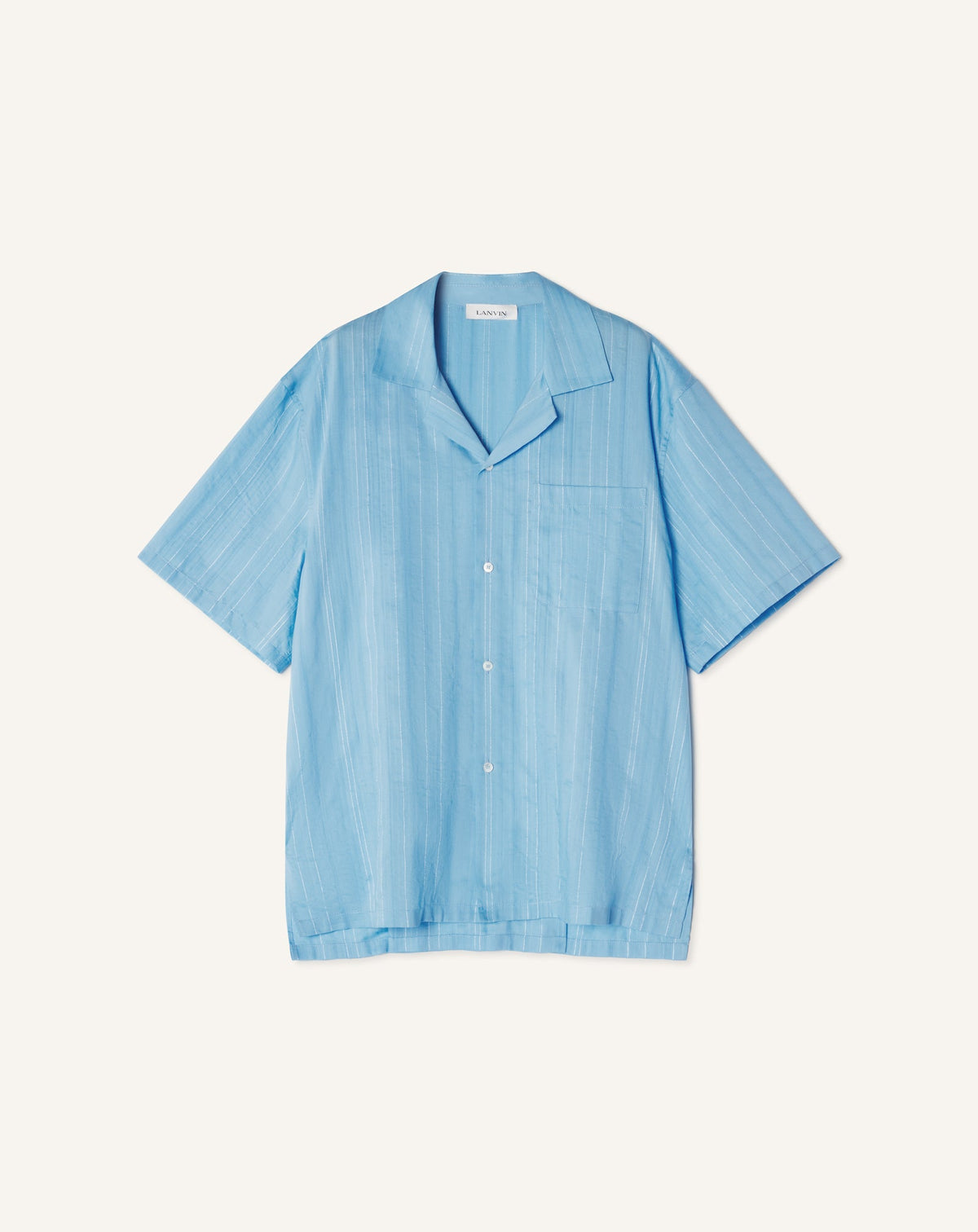 Chemise Texturée En Coton Et Soie Blue | Lanvin Men