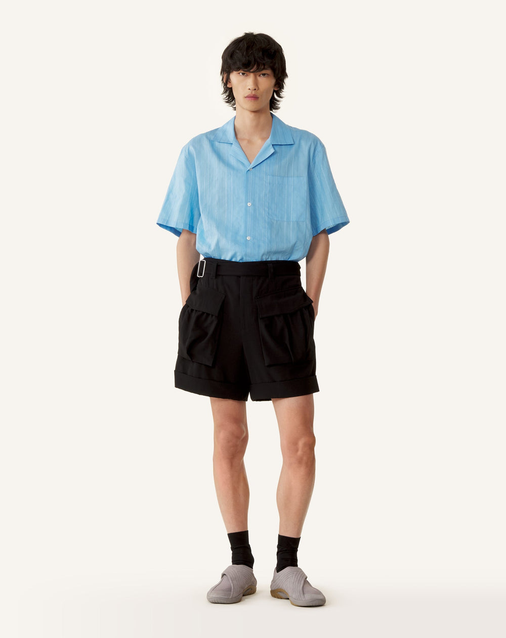 Chemise Texturée En Coton Et Soie Blue | Lanvin Men