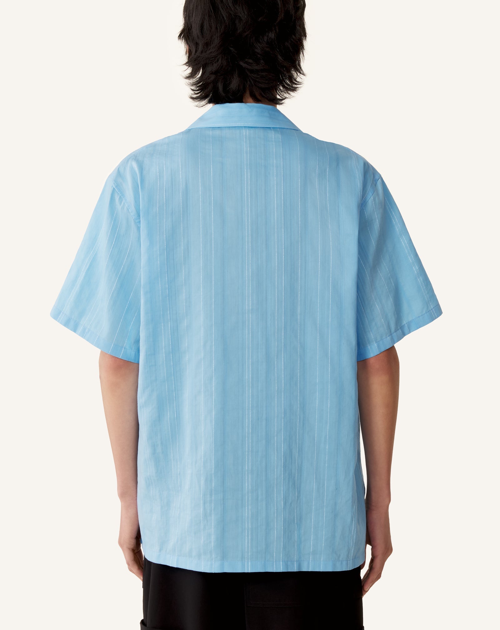Chemise Texturée En Coton Et Soie Blue | Lanvin Men