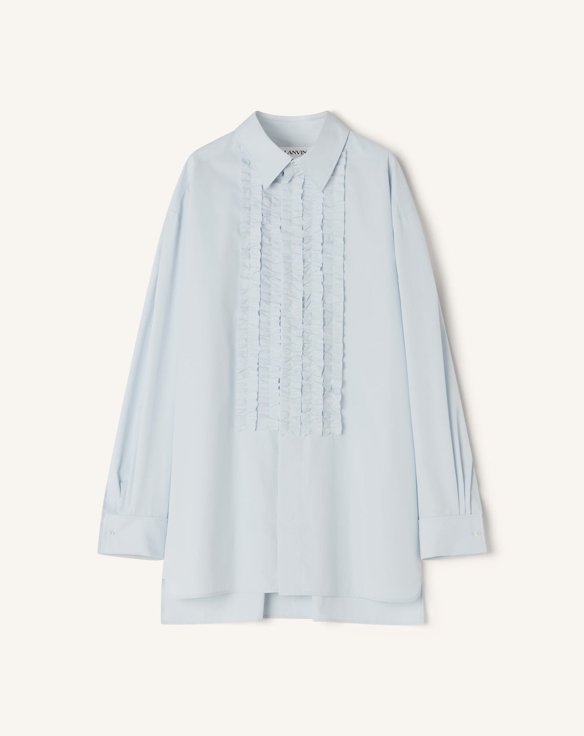 Chemise À Plastron En Popeline De Coton Blue | Lanvin Men
