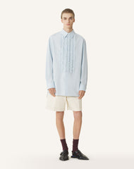 Chemise À Plastron En Popeline De Coton Blue | Lanvin Men