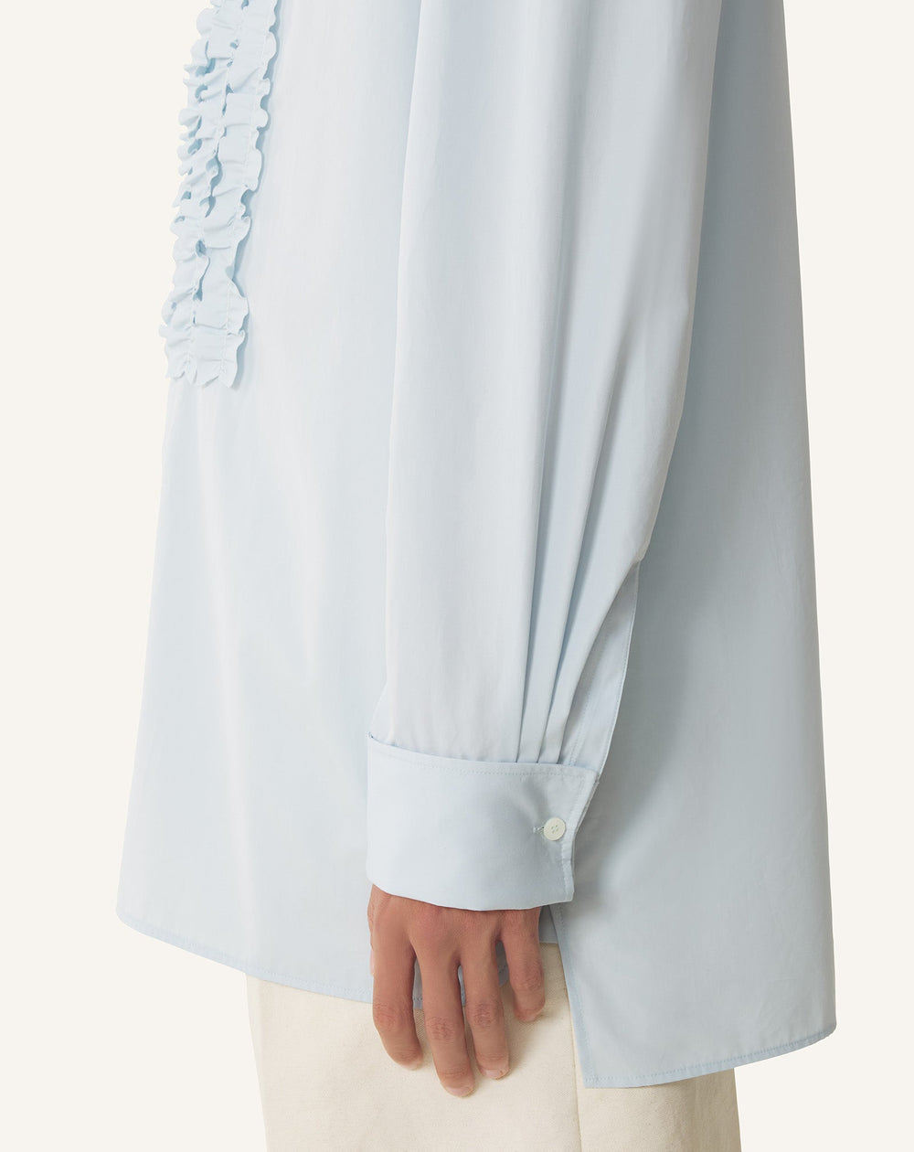 Chemise À Plastron En Popeline De Coton Blue | Lanvin Men