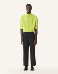 Chemise À Plastron En Popeline De Coton Green | Lanvin Men