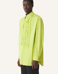 Chemise À Plastron En Popeline De Coton Green | Lanvin Men