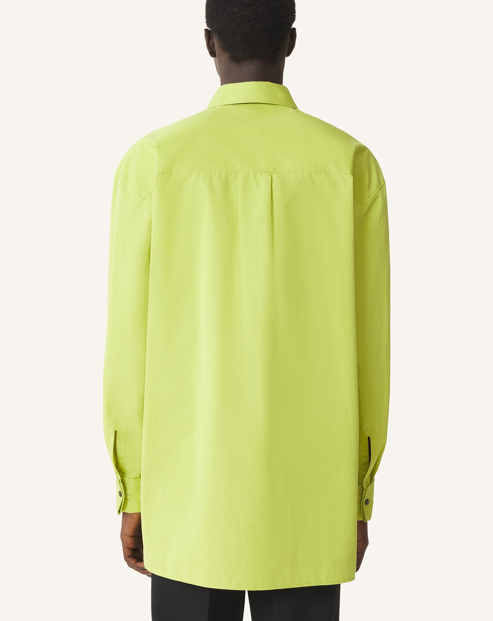 Chemise À Plastron En Popeline De Coton Green | Lanvin Men