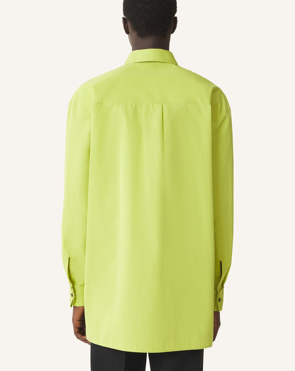 Chemise À Plastron En Popeline De Coton Green | Lanvin Men