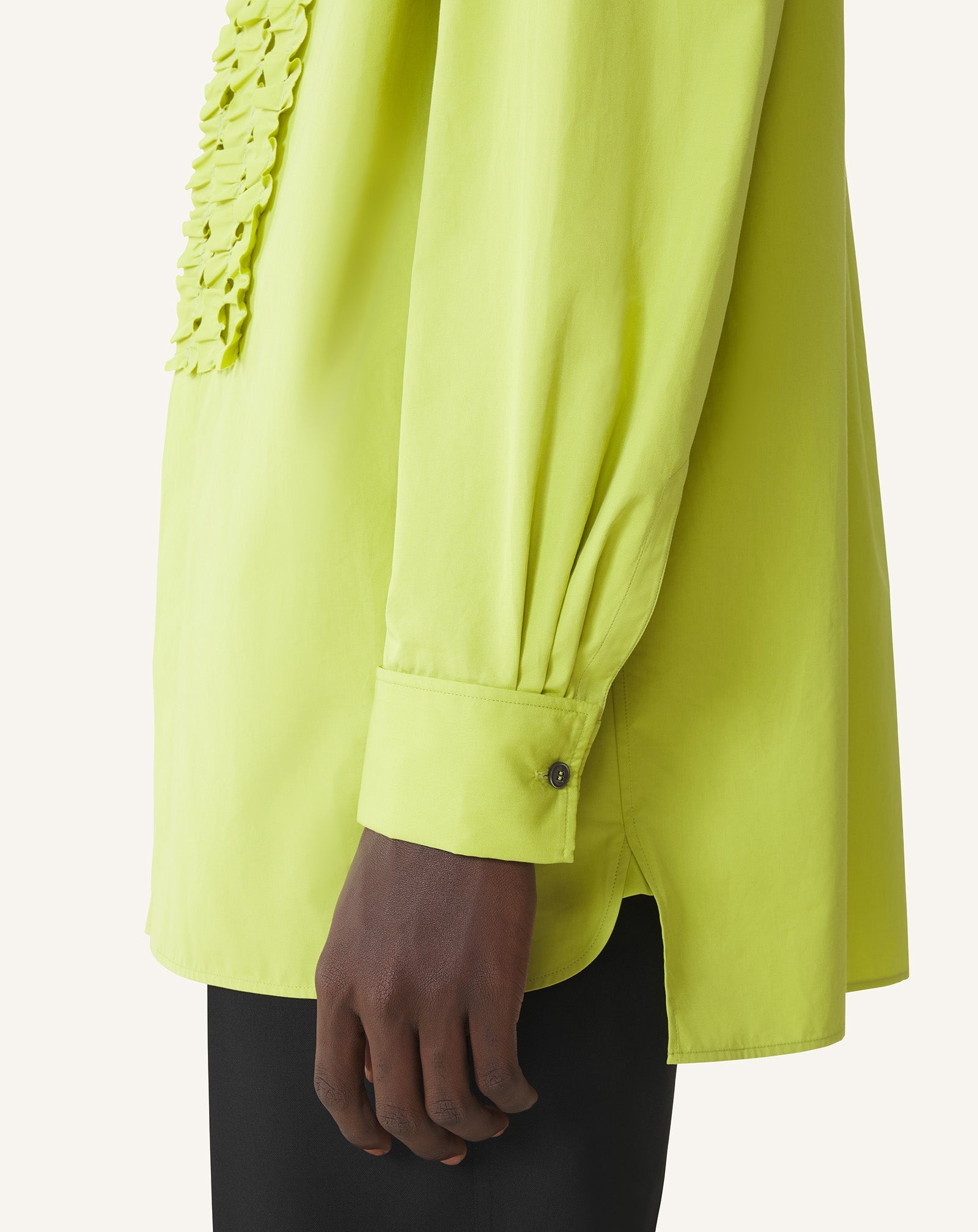 Chemise À Plastron En Popeline De Coton Green | Lanvin Men