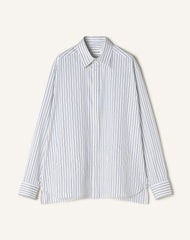 White Oversized Striped Cotton Poplin Shirt | Lanvin Men