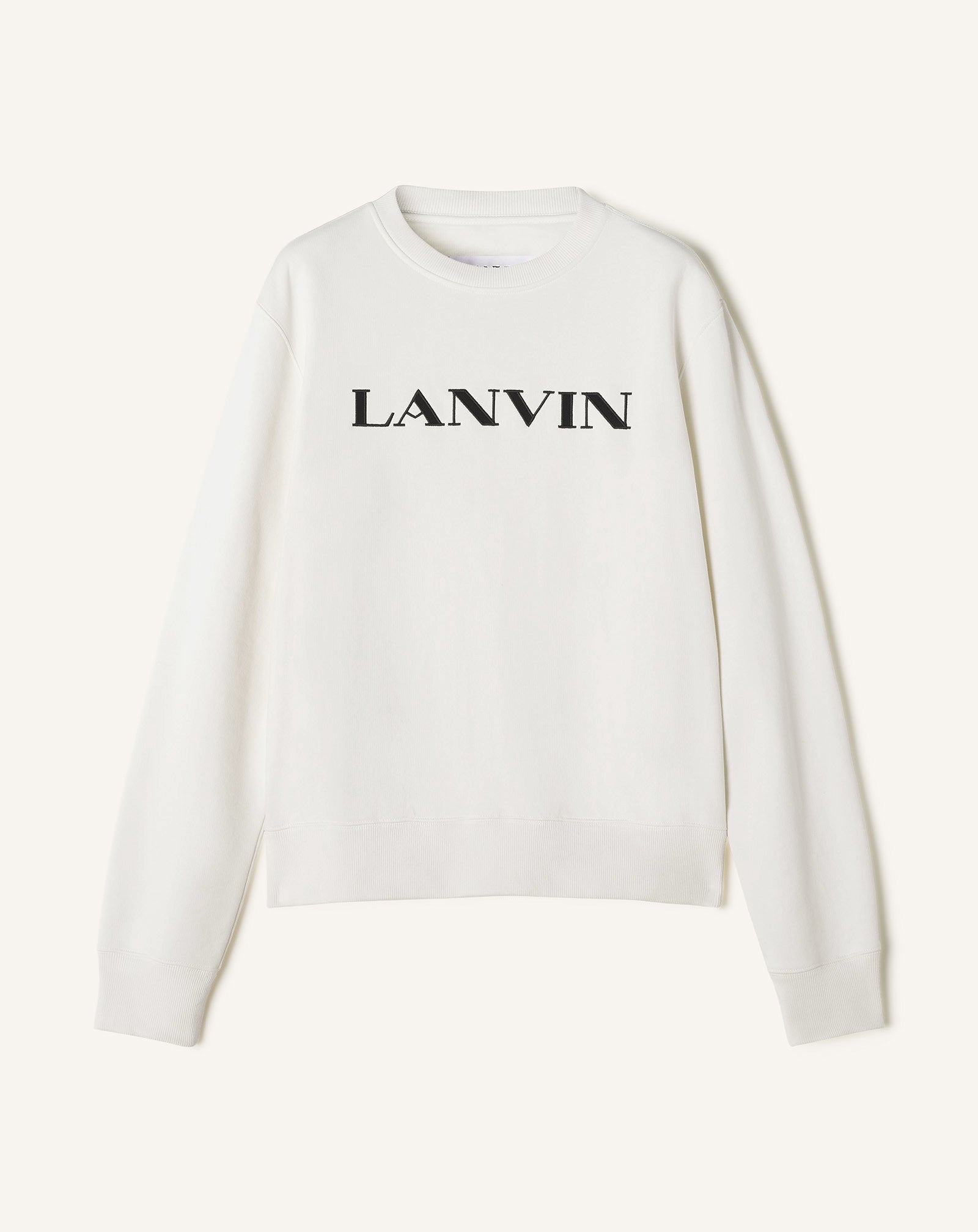 White Lanvin Embroidered Cotton Sweatshirt | Lanvin Men
