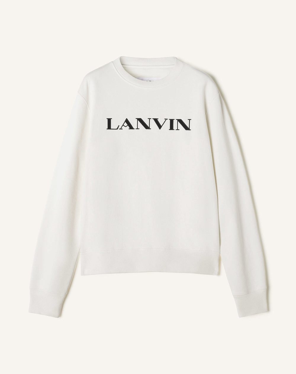 White Lanvin Embroidered Cotton Sweatshirt | Lanvin Men