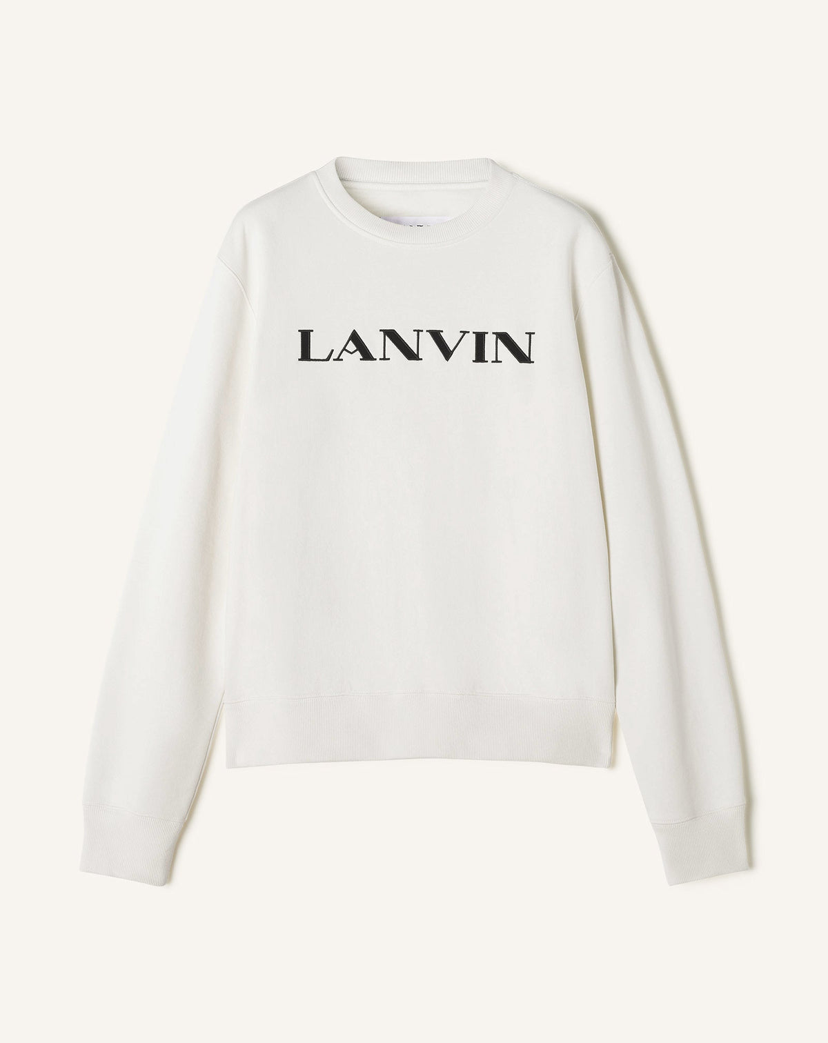 White Lanvin Embroidered Cotton Sweatshirt | Lanvin Men