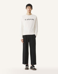 White Lanvin Embroidered Cotton Sweatshirt | Lanvin Men