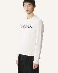 White Lanvin Embroidered Cotton Sweatshirt | Lanvin Men