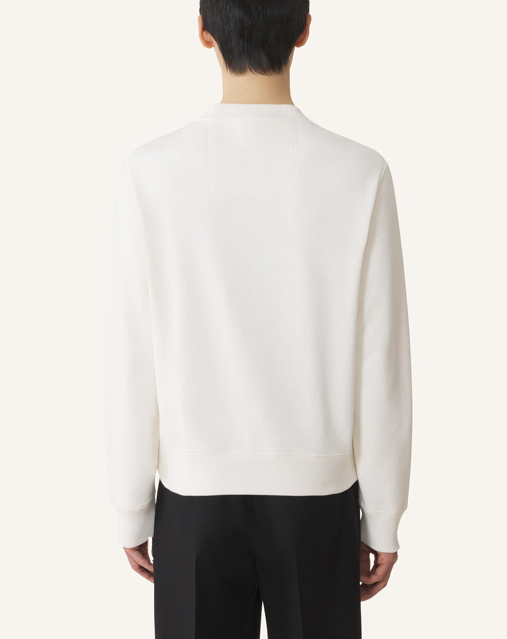 White Lanvin Embroidered Cotton Sweatshirt | Lanvin Men