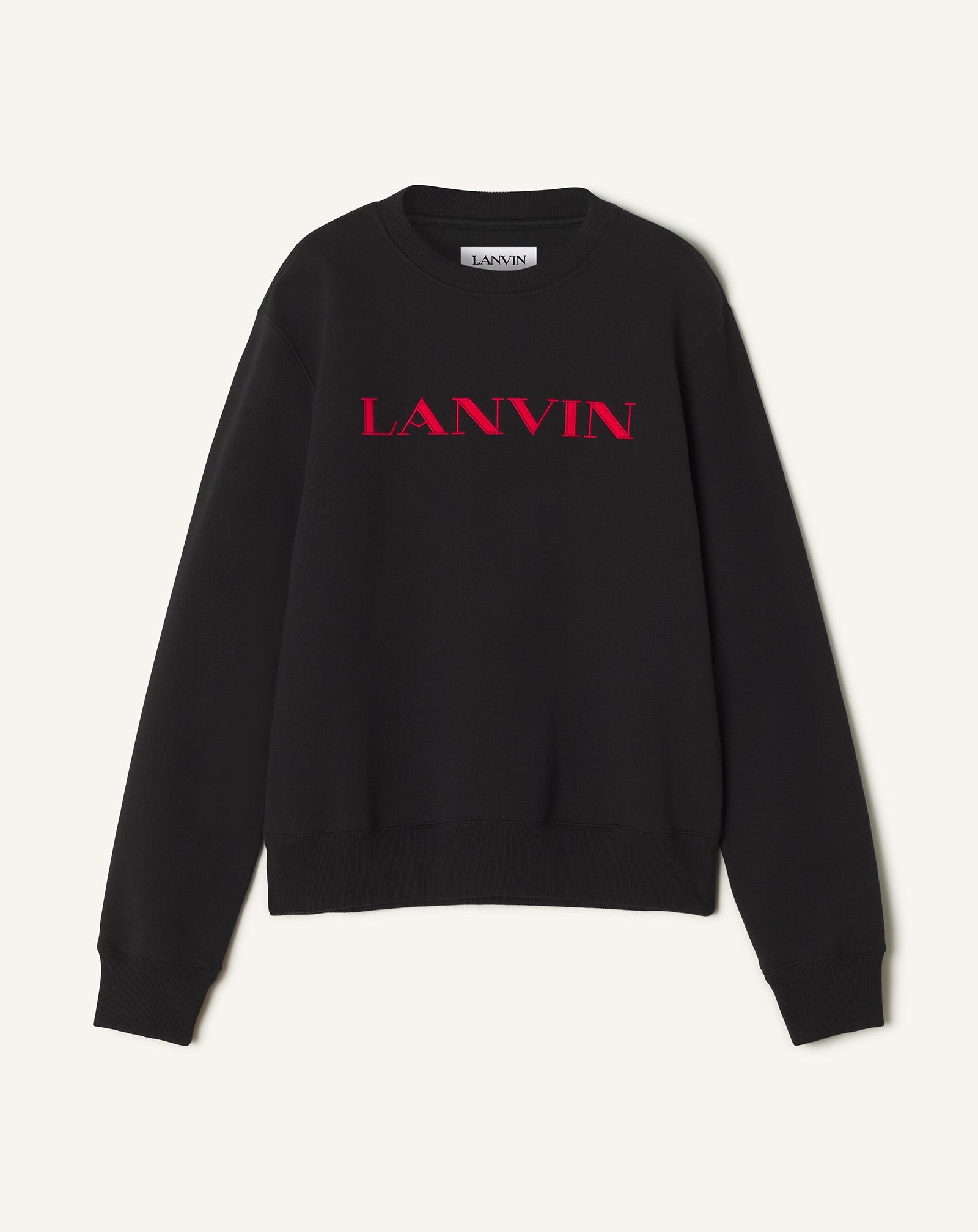 Black Lanvin Embroidered Cotton Sweatshirt | Lanvin Men