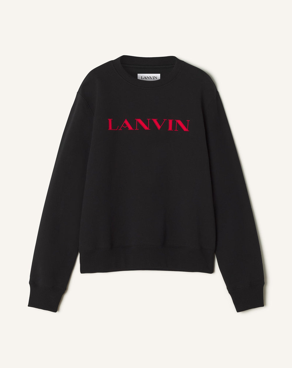 Black Lanvin Embroidered Cotton Sweatshirt | Lanvin Men