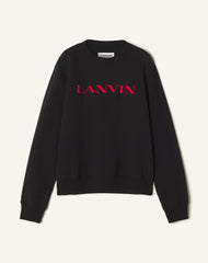 Black Lanvin Embroidered Cotton Sweatshirt | Lanvin Men