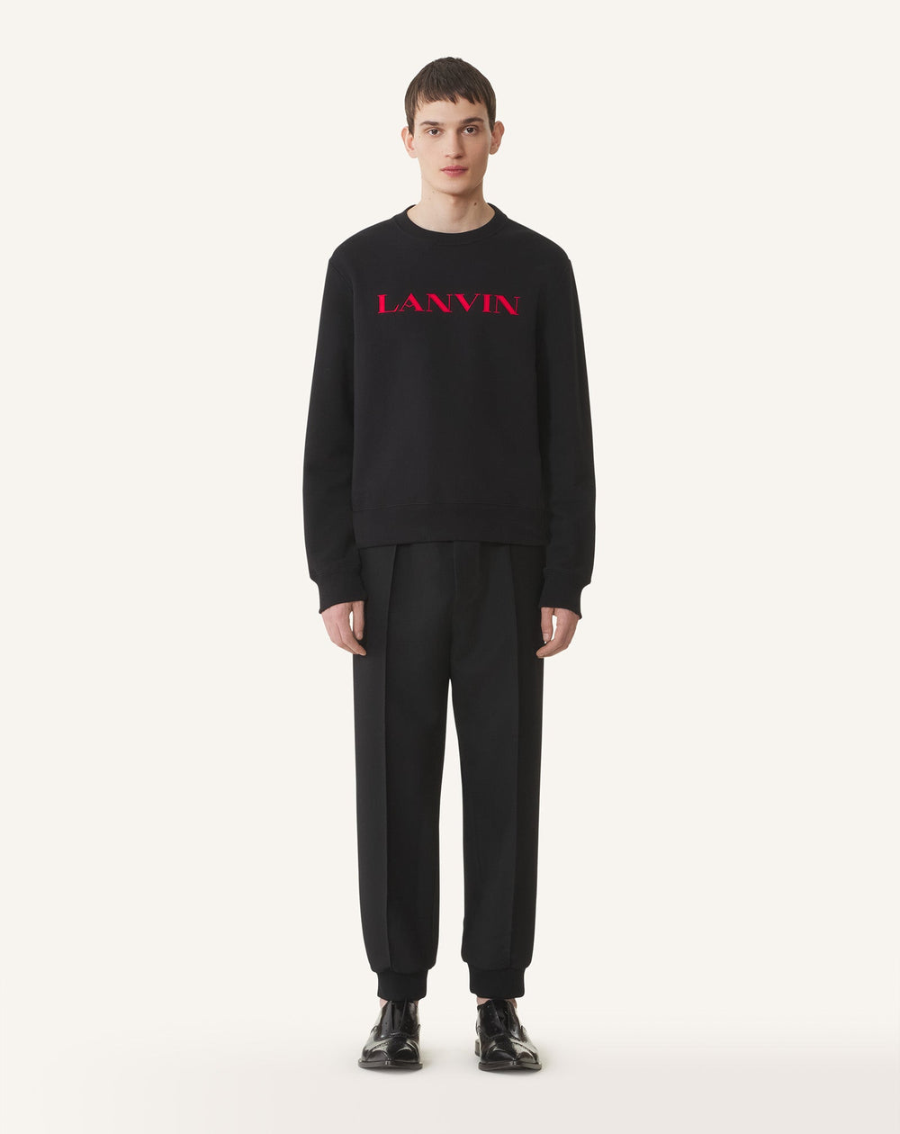 Black Lanvin Embroidered Cotton Sweatshirt | Lanvin Men