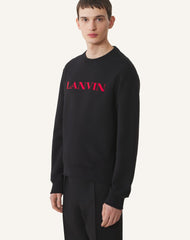 Black Lanvin Embroidered Cotton Sweatshirt | Lanvin Men