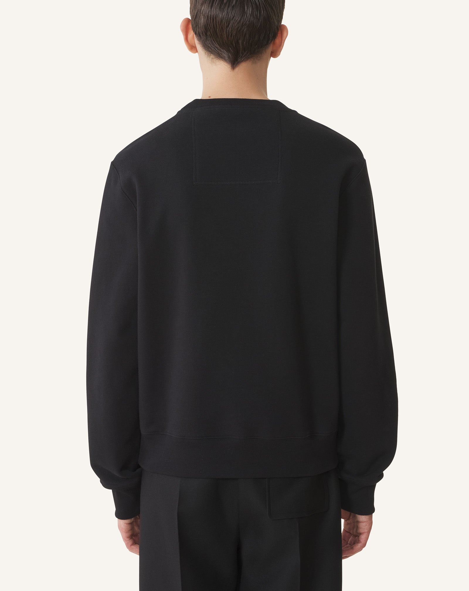 Black Lanvin Embroidered Cotton Sweatshirt | Lanvin Men